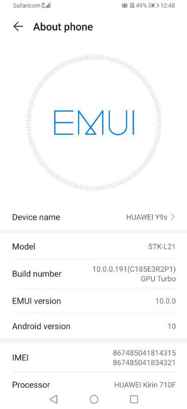 انتشار آپدیت EMUI 10 برای Huawei Y9s و Huawei Y9 Prime 2019