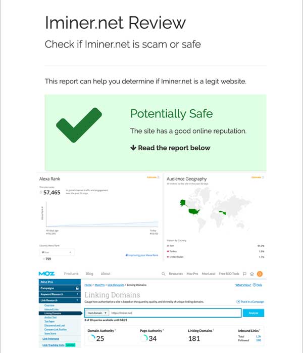 آیا آی ماینر قانونی است ؟ برسی سایت iminer.net
