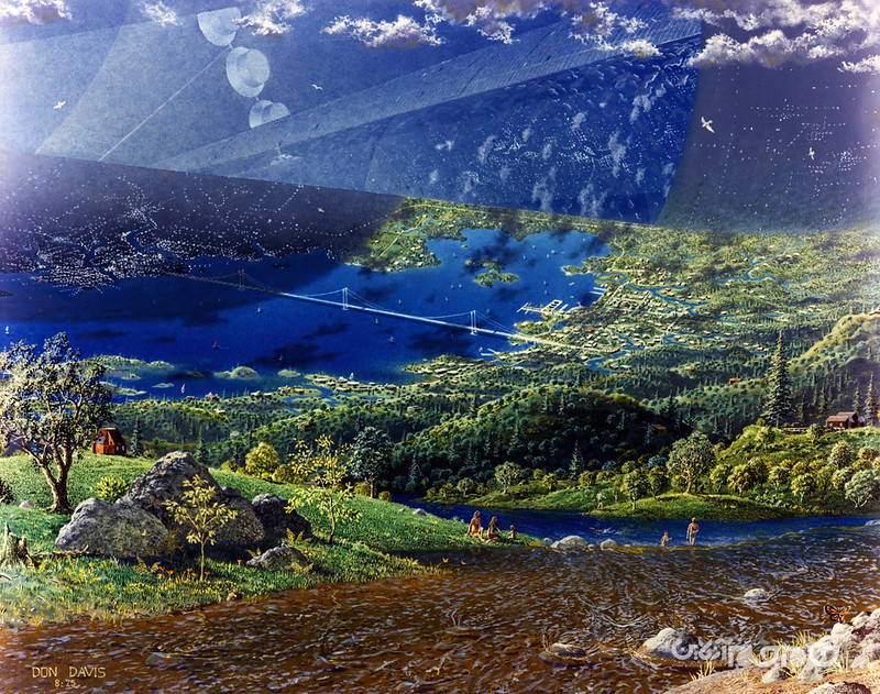 آثاری برای نشان دادن تصورات هنری نیم قرن پیش ناسا از تشکیل کلونی در فضا+عکس