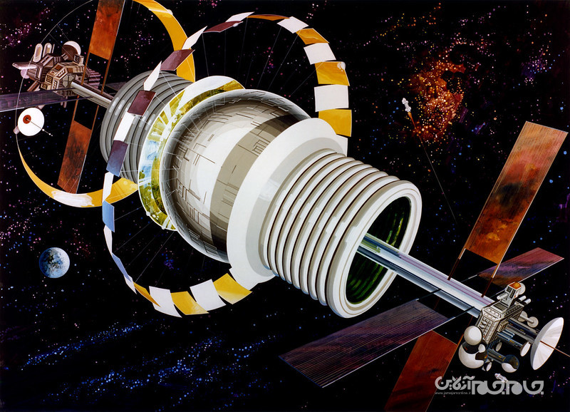 آثاری برای نشان دادن تصورات هنری نیم قرن پیش ناسا از تشکیل کلونی در فضا+عکس