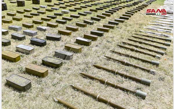 کشف مقدار زیادی تسلیحات ساخت رژیم صهیونیستی و آمریکا از تروریست‌ها در سوریه(+تصاویر)