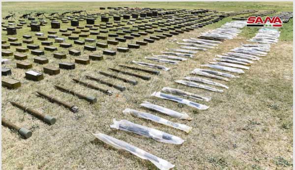 کشف مقدار زیادی تسلیحات ساخت رژیم صهیونیستی و آمریکا از تروریست‌ها در سوریه(+تصاویر)