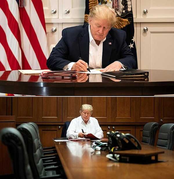 نمایش «سخت کوشی» ترامپ «کمدی» شد (+عکس) نمایش «سخت کوشی» ترامپ «کمدی» شد (+عکس)