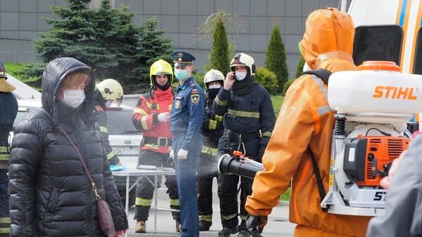 آتش سوزی در بیمارستان موقت بیماران کرونایی روسیه