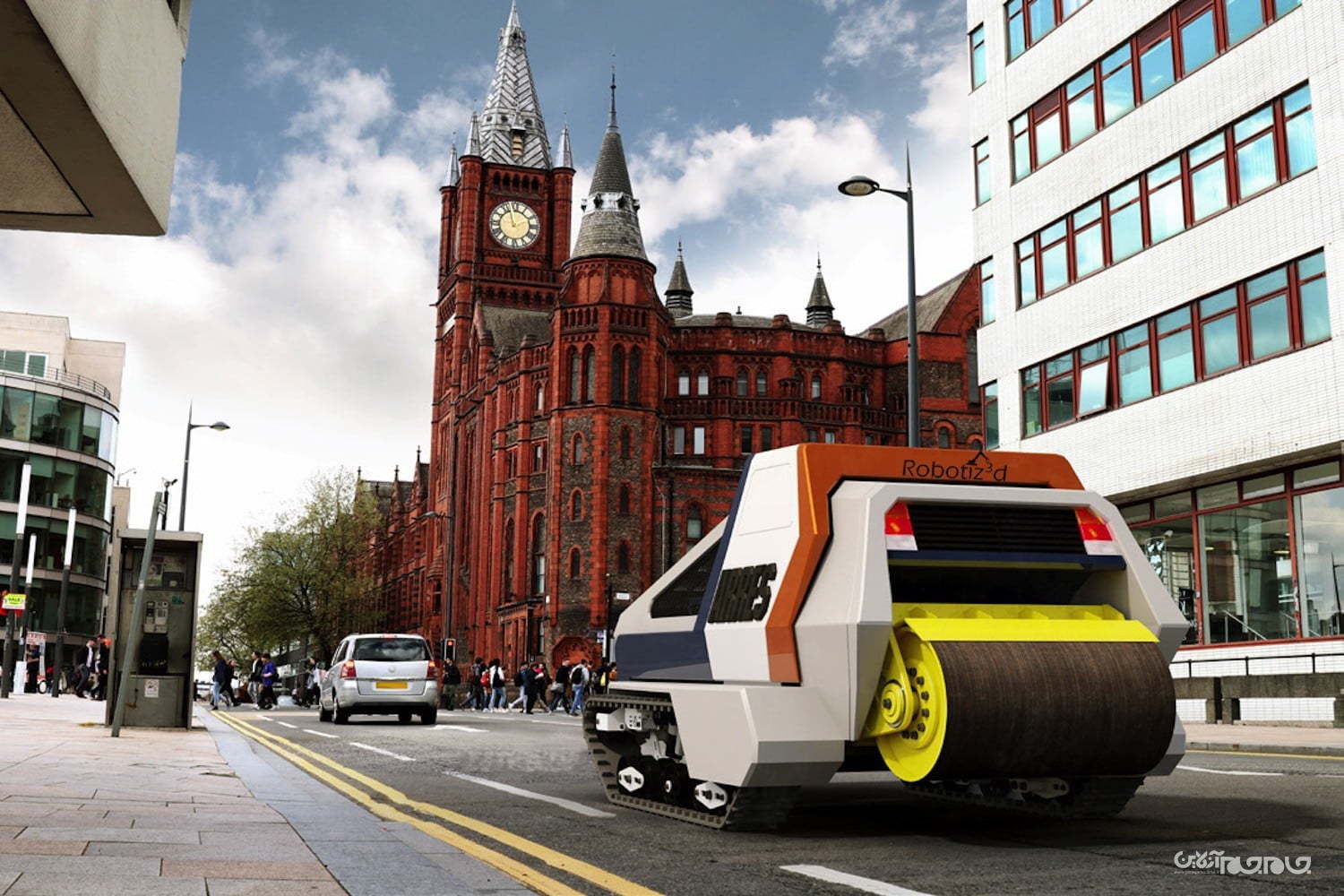 این ربات در عرض چند دقیقه چاله‌ها و ترک‌های جاده را از بین می‌برد+عکس