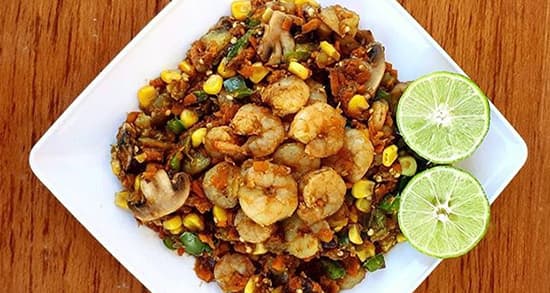 طرز تهیه خوراک میگو دریایی