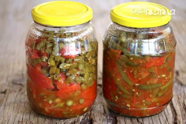 طرز تهیه ترشی لوبیا سبز و آموزش مرحله به مرحله آن ترشی لوبیا سبز با پوره گوجه فرنگی