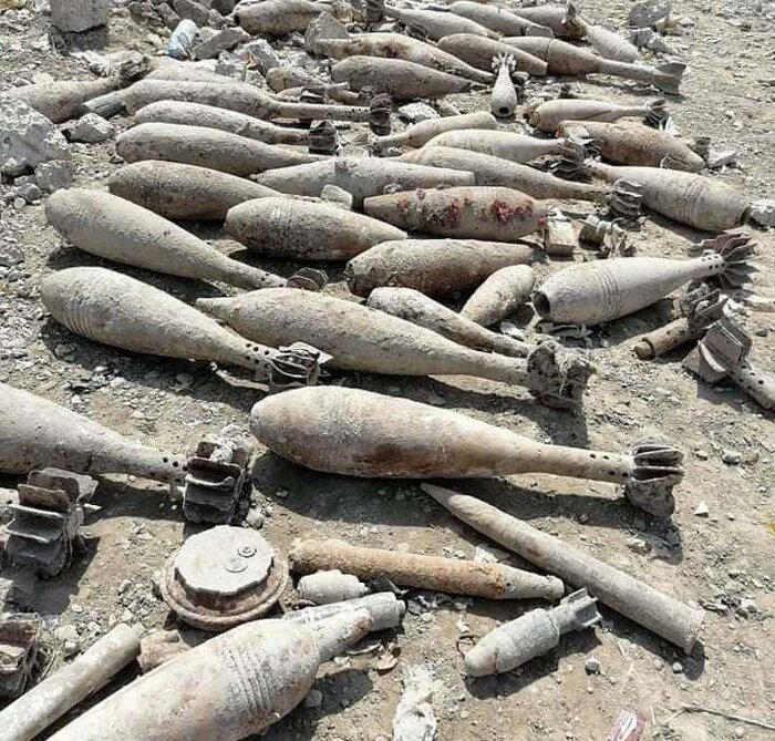 کشف دهها خمپاره و بمب دست ساز در عراق +عکس