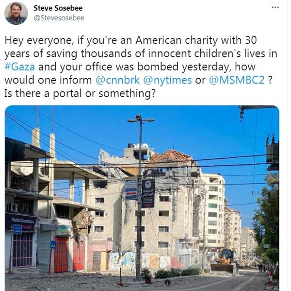 واکنش فعال آمریکایی که رژیم صهیونیستی خیریهاش در غزه را ویران کرد (+عکس) واکنش فعال آمریکایی که رژیم صهیونیستی خیریهاش در غزه را ویران کرد (+عکس)