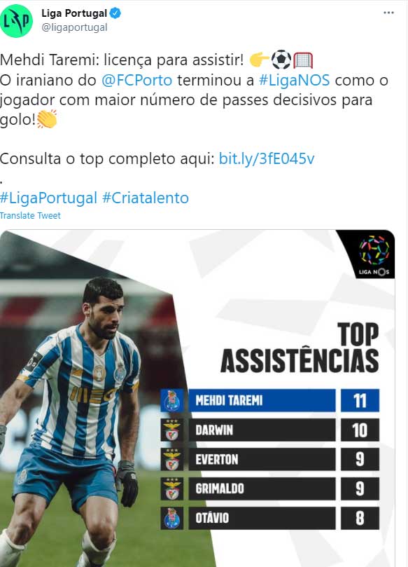 تیتر جالب لیگ پرتغال برای طارمی: نگاه کن تا یاد بگیری! (+عکس) تیتر جالب لیگ پرتغال برای طارمی: نگاه کن تا یاد بگیری! (+عکس)