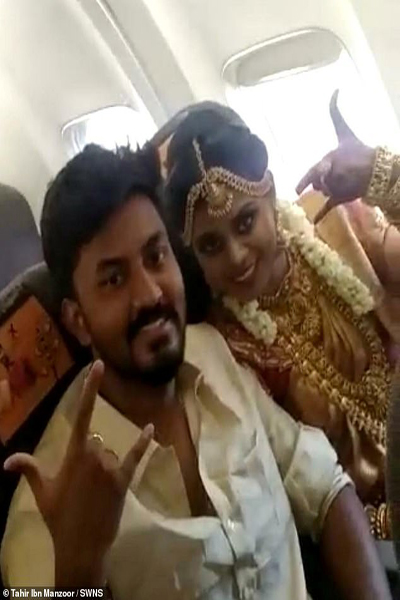 برگزاری جشن عروسی 160 نفره در هواپیما برای فرار از محدودیت های کرونایی! (تصاویر)