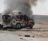 تصاویر حمله به کاروان نظامیان آمریکایی در بصره تصاویر حمله به کاروان نظامیان آمریکایی در بصره