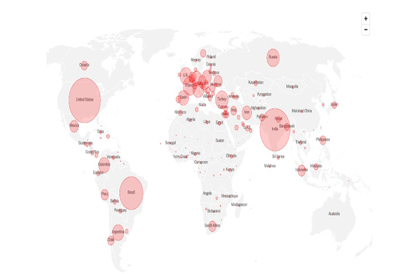 آخرین وضعیت جهانی کرونا (رنگ بندی کشورها) آخرین وضعیت جهانی کرونا (رنگ بندی کشورها)