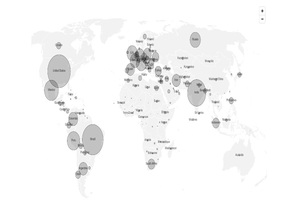 آخرین وضعیت جهانی کرونا (رنگ بندی کشورها) آخرین وضعیت جهانی کرونا (رنگ بندی کشورها)