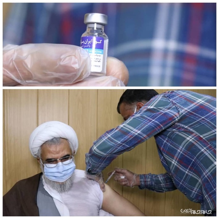  نماینده ولی فقیه در استان هرمزگان و امام جمعه بندرعباس ،واکسن ایرانی کوو ایران برکت را دریافت کرد.