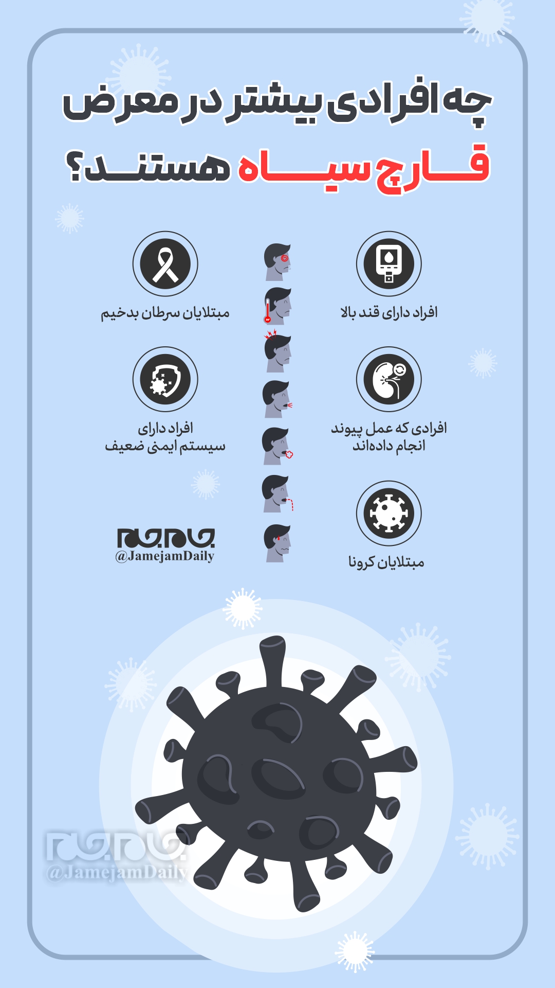 چه افرادی بیشتر در معرض قارچ سیاه هستند؟