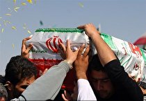 پیکر مطهر استوار یکم شهید مجتبی سالار نسب شهید مدافع  امنیت تشییع شد