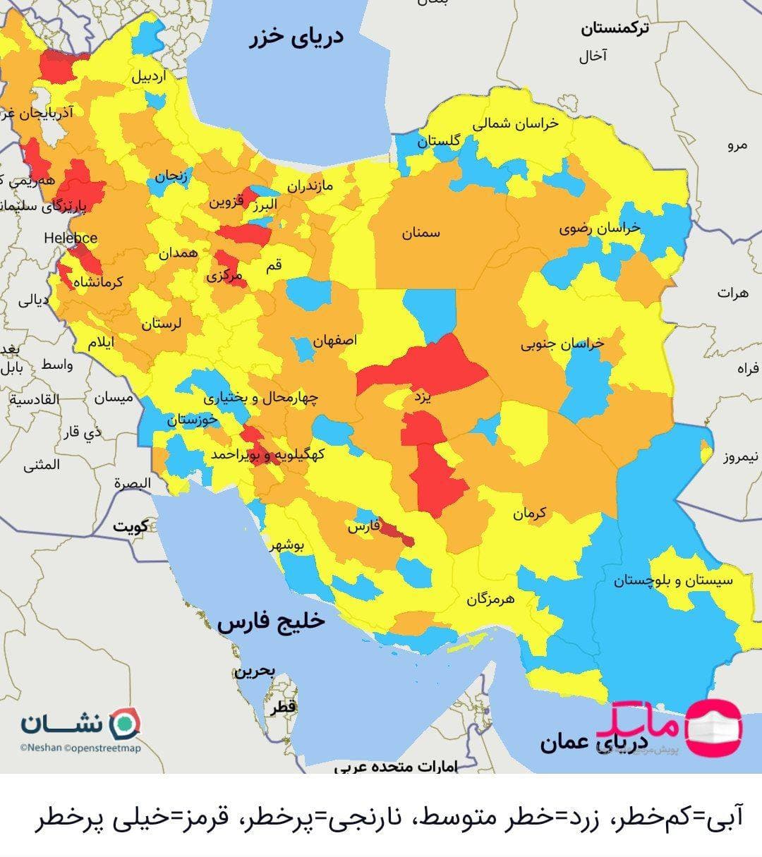 افزایش تعداد شهرستانهای قرمز کرونایی در کشور افزایش تعداد شهرستانهای قرمز کرونایی در کشور