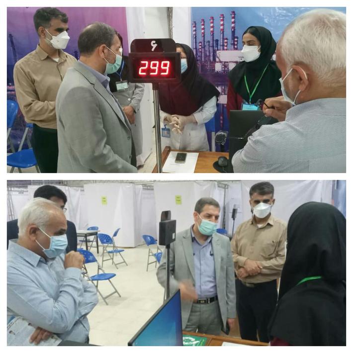 معاون بهداشت وزارت بهداشت از مرکز تجمیعی واکسیناسیون  هرمزگان بازدید کرد .