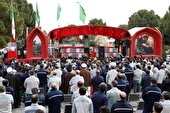 تجدید بیعت كاركنان فولاد مباركه با آرمان های رهبر انقلاب و شهدا