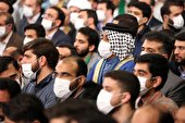ببینید | هم‌خوانی سرود مداحان اهل‌بیت در دیدار امروز با رهبر انقلاب