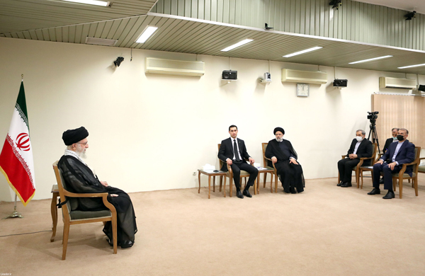 عکس | دیدار رئیس‌جمهور ترکمنستان با رهبر انقلاب