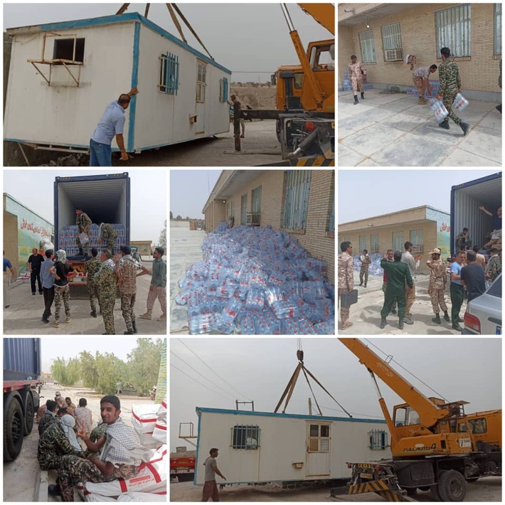 توزیع ۲۵۰۰ هزار بطری آب معدنی و سه دستگاه کانکس در منطقه دژگان