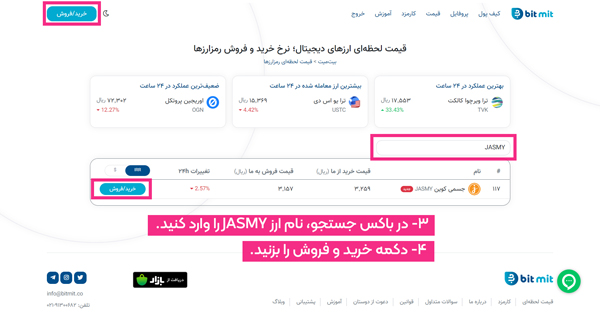 ارز جسمی کوین (JASMY) در پلتفرم معاملاتی بیت میت لیست شد ارز جسمی کوین (JASMY) در پلتفرم معاملاتی بیت میت لیست شد