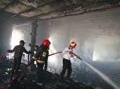 مهار آتش‌سوزی ساختمان هلال احمر استان کرمان با تلاش 40 آتش‌نشان