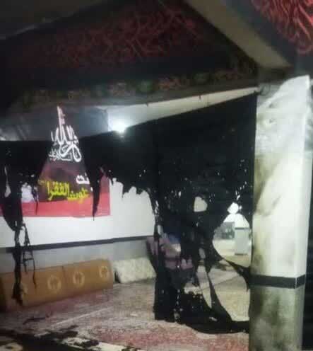 عکس | حمله با کوکتل مولوتوف به یک مسجد