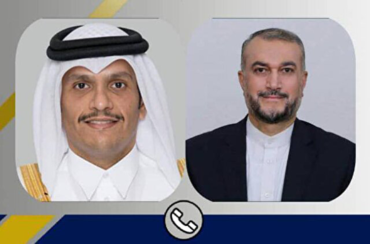گفت‌وگوی تلفنی امیرعبداللهیان و نخست وزیر و وزیر خارجه قطر