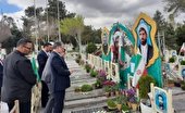 حضور دکتر ساداتی نژاد وزیر جهاد کشاورزی و زیارت مزار گلستان شهدای اصفهان
