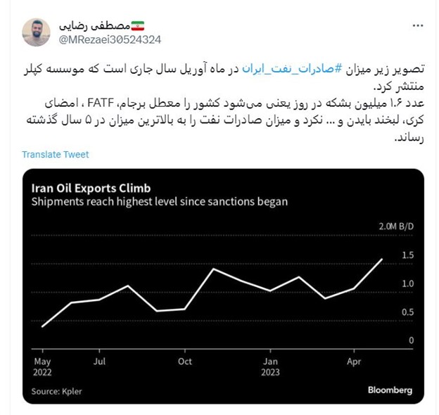 رکوردشکنی صادرات نفت ایران نسبت به پنج سال اخیر