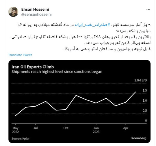 رکوردشکنی صادرات نفت ایران نسبت به پنج سال اخیر