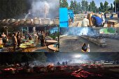 پخت ۱۱۰ دیگ نذری برای اطعام مددجویان شهرستان مبارکه