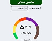 آلودگی هوا در مرکز خراسان شمالی بر روی شاخص خطرناک قرار گرفت