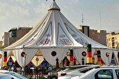 گزارش تصویری | بزرگترین خیمه عاشورایی تهران در میدان هفت تیر برپا شد
