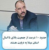 حدود 10 درصد از جمعیت بالای 25 سال استان مبتلا به دیابت هستند