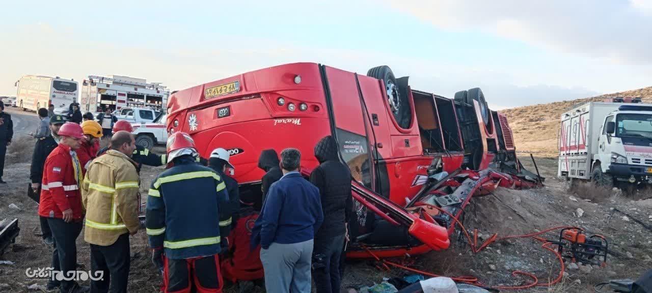 واژگونی اتوبوس در محور اسفراین_بجنورد با دو نفر فوتی