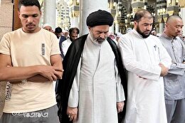 گزارش تصویری | حضور سرپرست حجاج ایرانی در نمازهای جماعت مسجد النبی