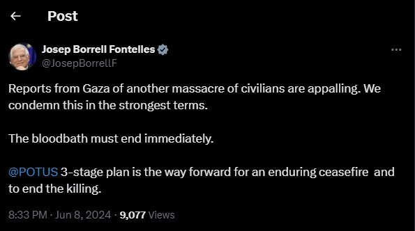 کشتار مردم در النصیرات وحشتناک است | حمام خون باید پایان یابد