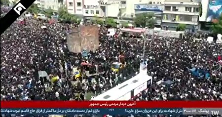 ببینید |  تصاویر هوایی از حضور مردم در مسیر تشییع شهید جمهور و همراهانش