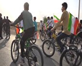 شادپیمایی دوچرخه سواران آباده‌ای به مناسبت عید غدیر