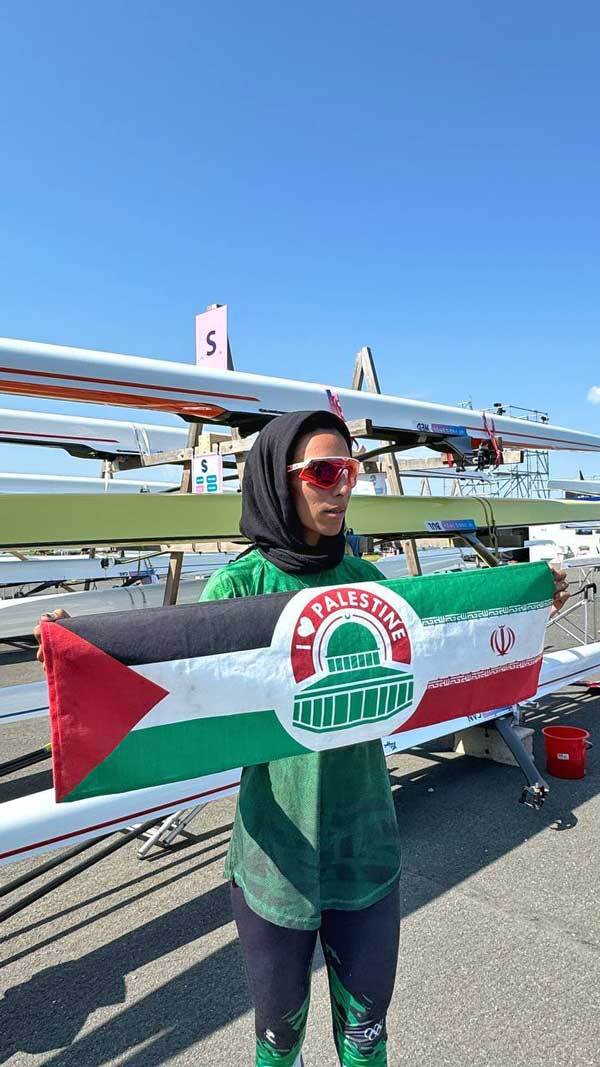 عکس | حمایت قایقران ایرانی از فلسطین در المپیک ۲۰۲۴ عکس | حمایت قایقران ایرانی از فلسطین در المپیک ۲۰۲۴