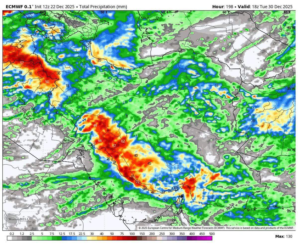یک موج بارشی گسترده در راه است