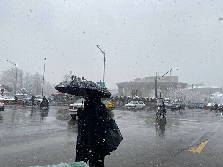 بارش برف و باران در تهران