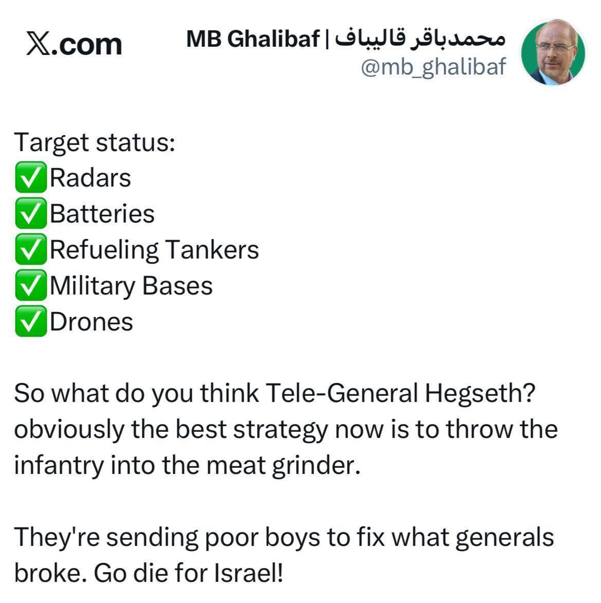 آمریکا پیاده نظامش را برای اسرائیل درون چرخ گوشت انداخته است