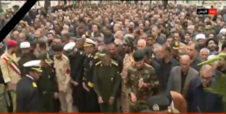 ببینید |  مراسم تشییع پیکر مطهر شهید علی لاریجانی و سرلشکر سلیمانی در قم و فارسان