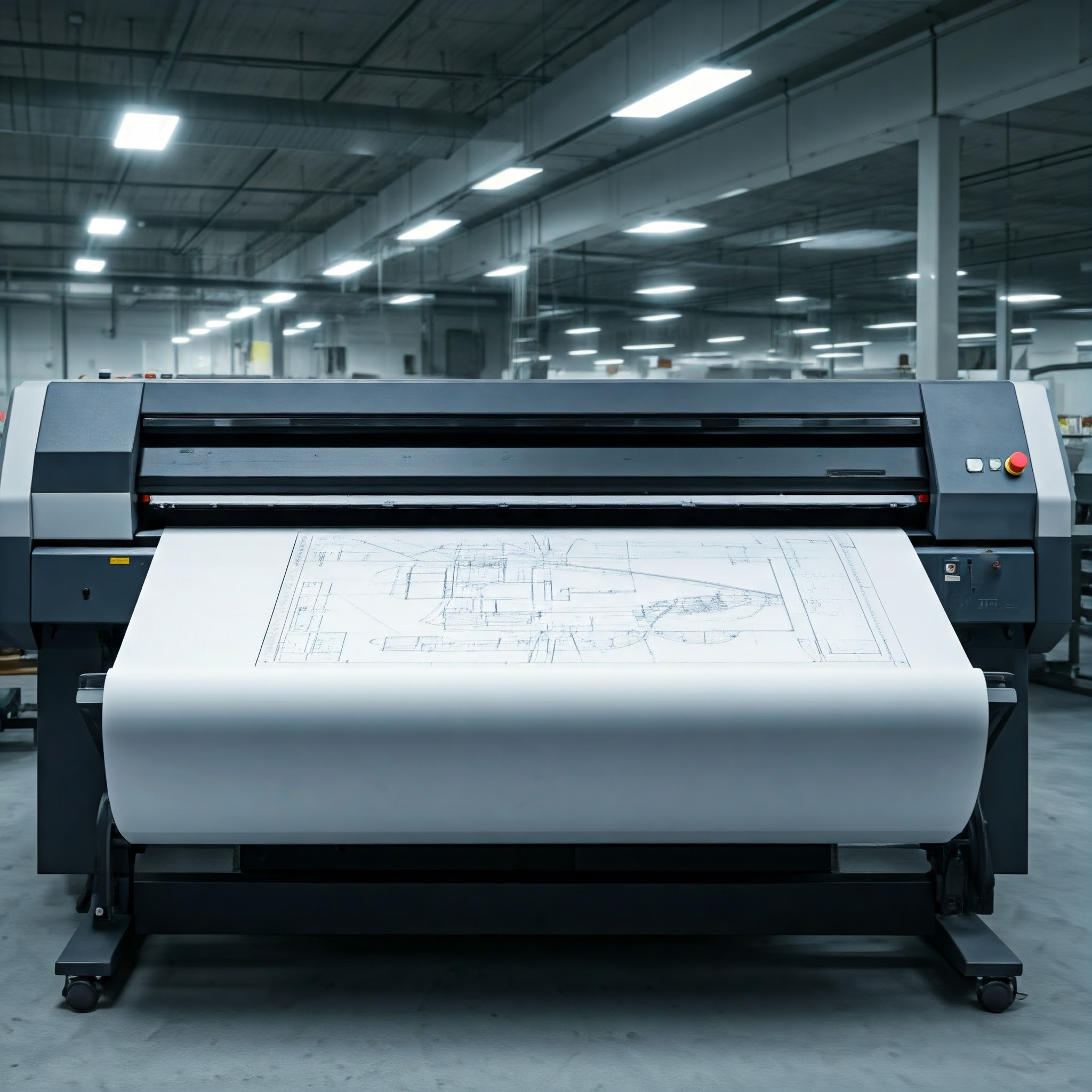 دستگاه چاپ پلات در حال چاپ در یک کارگاه چاپ