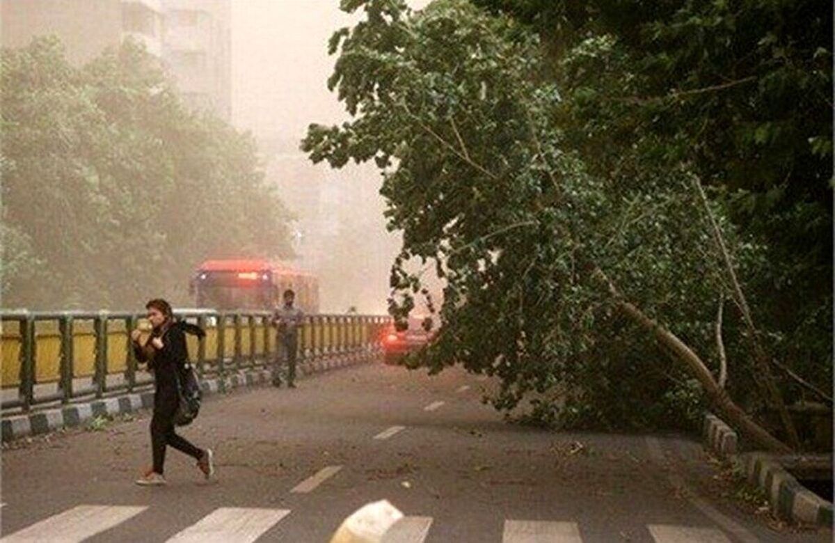 تهران همچنان درگیر باد شدید و گرد و خاک